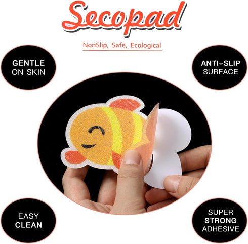 20pcs Secopad Non Slip Bathtub Stickers, Submarine Sea Creature Adhesive Kids Anti Slip Decal Treads for Shower