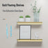 Set 2, 30CM HNVNER Metal Wall Shelves of Brushed Gold Floating Shelf, Wall Decorative Shelf for Photos, Collectibles
