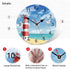 TAHEAT Lighthouse Seagull Ocean Wall Clock, 14 Inch Wooden Battery Operated Silent Non Ticking Easy to Read Clock for