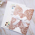 20PCS Laser Cut Wedding Invitations Cards 5 x 7.28 with Hollow Rose and Ivory Ribbons for Bridal Shower