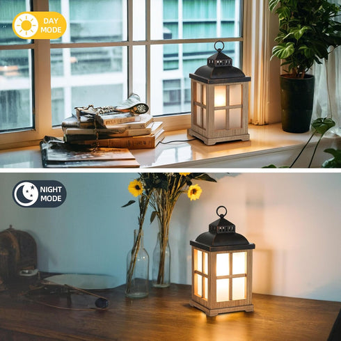 Decorative Candle Warmer Lantern with Timer, 2 in 1 Farmhouse Scented Wax Melt Warmer for Home Decor