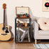 LELELINKY 3 Tier End Table, Record Player Stand with Storage for Up to 100 Albums, Turntable Stand for Vinyl, Brown