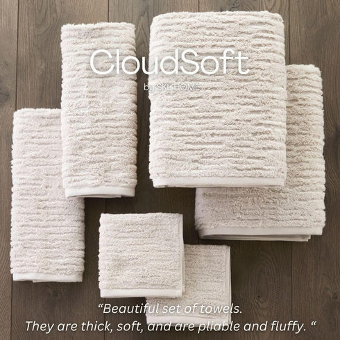 4-Piece Set, SKL Home CloudSoft Cotton Luxury Washcloth Oatmeal