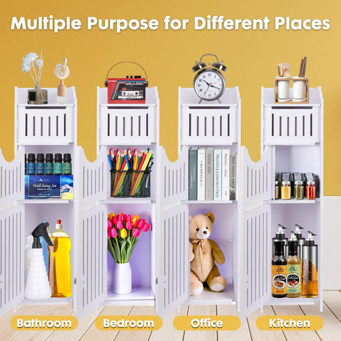 LuiceABC Toilet Paper Holder Stand, Over The Toilet Storage Cabinet for Bathroom, Slim Corner Shelf for Small Space