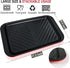 Grilling Prep and Serve Trays, Set of 2 BBQ Trays for Raw and Cooked Food, Melamine Serving Trays in Black and Red