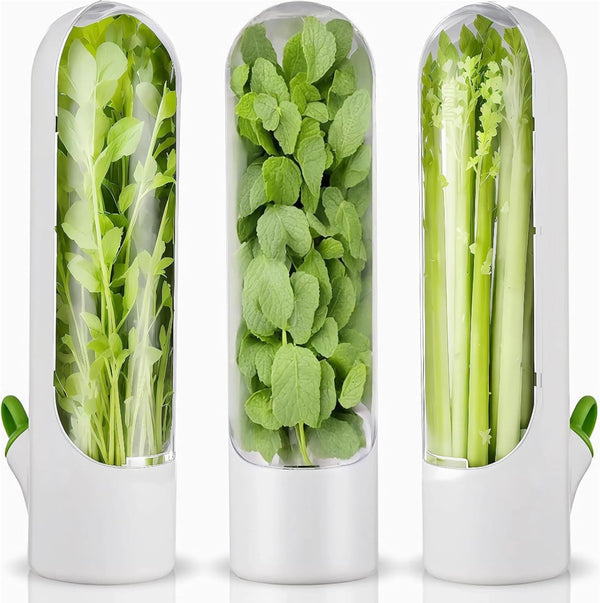 HVECT Herb Saver for Refrigerator, Herb Saver Pod Cilantro Containers for Refrigerator, Fresh