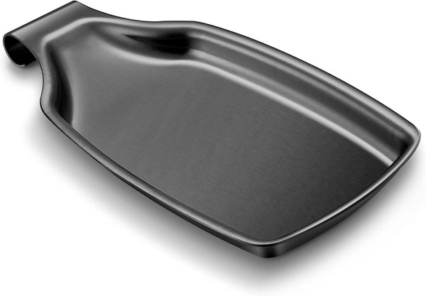 LIANYU Black Spoon Rest for Kitchen Counter, Stainless Steel Holder for Stove Top, Heavy Duty, Dishwasher Safe