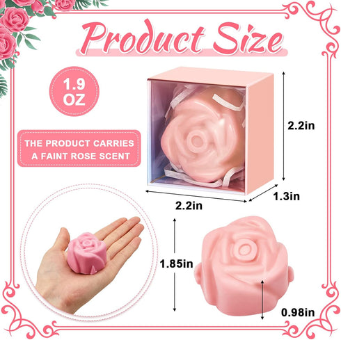 24 Loopeer Pcs Rose Soap Favors for Wedding Bridal Shower Mini Flower Shaped Scented Soap Guest Gift Bulk with Box