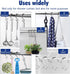 Metal Shower Curtain Hooks - Set of 12 Rust Resistant S Shaped Rings for Shower Curtains, Kitchen Utensils, Chrome