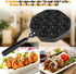 Junluck Non-Stick Pancake Pan, 12 Cavities Aluminum Baking with Plastic Handle, Grill Pan Plate for Takoyaki