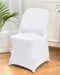 6 Packs White Spandex Stretch Folding Chair Covers for Wedding Party,Universal Fitted