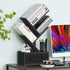 Small Book Shelf with Drawer, 4 Tier Black Tree Bookshelf, Wooden Desktop Bookcase for Living Room, Bedroom, Office