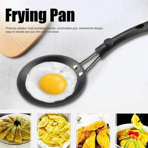5 Inch Small Frying Pan, One Egg Frying Pan, Mini Nonstick Durable Frying Pan Skillet, Refined Iron Omelet Pan for Kitchen, Outdoor Cooking, Grill by QANYEGN