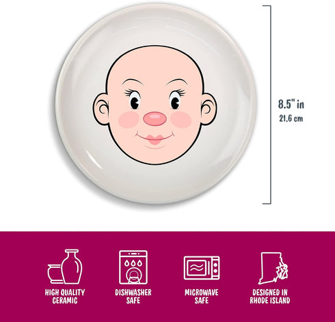 Ms. Food Face Kids' Dinner Plate - Fun Ceramic Design