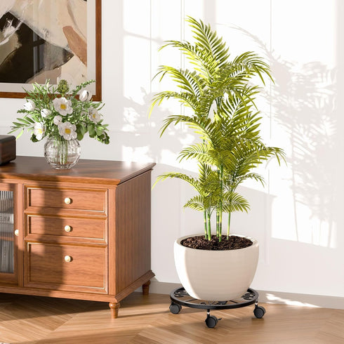 KOOKASHOP 2-Pack 360 10.24" Plant Caddy with Wheels - Plant Stand with Wheels, Lockable Plant Rollers Plant Dolly