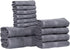 Hillfair 12 piece 600 GSM Cotton Bath Towels - Hotel Spa Quality