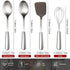 Stainless Steel Cooking Utensils Set, 4-piece Kitchen Utensil Set with Stainless Steel Handles, Dishwasher Safe, Non-Stick and Heat Resistant, Whisk, Spoons, Spatula for Cooking -JJ02629 by CuCut
