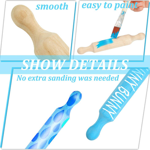 15 (7 Inches) Suclain Pcs Wooden Mini Rolling Pin Long Kitchen Baking Small Dough Rolling Pin for Children Fondant