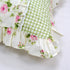 FADFAY Farmhouse Style Pillowcases, Pink Rosetta Printed Gold with Green Plaid, 100% Cotton Vintage Lace Ruffles