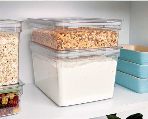 IDESIGN Large Tall Dry Goods Storage Bin, The Fresh Collection – 7.85” L x 10.85” H x 6” W, Clear Storage Bin.