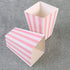BinaryABC Popcorn Boxes, Stripe Pattern Decorative Dinnerware for Parties, 24pcs, Pink