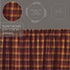 VHC Brands Primitive Kitchen Window Curtains - Heritage Farms Tier Pair, L24 x W36, Deep Burgundy Red