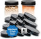 AllSpice Rust-Proof Wide Mouth Aluminum Mason Jar Lids, Leak-Proof 12-Pack (Black)