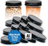 AllSpice Rust-Proof Wide Mouth Aluminum Mason Jar Lids, Leak-Proof 12-Pack (Black)