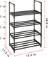 COAPUKT Closets Handle(4-Tier-Black) Metal Stackable Small Shoe Rack Organizer, Narrow Shoe Racks for Entryway, Shoe