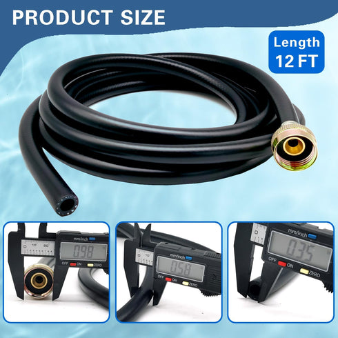 Leakproof Dehumidifier Drain Hose 3/4 Inch FHT Connection Brass Interface to Prevent Water Leakage 12 Feet Thickened Dehumidifier Hose with Rustproof Durable Connector Fits for Most of Dehumidifiers