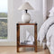 Brown Farmhouse Nightstand, Rustic End Table for Living Room, Bedroom