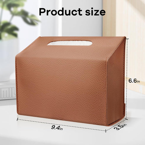 QUISBE (Brown-1 Pack) Disposable Hand Towel Box Cover Compatible with Kleenex Disposable Paper Hand Towels, Leather