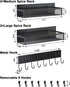 Aufworld 5 Pack 8-Hook 8 Magnetic Spice Rack for Refrigerator, Magnetic Shelf, Moveable Magnetic Fridge Organizer