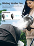 Wavmill 6000mAh 360 Misting Stroller Fan, Battery Operated Portable Fan with Light & Pivoting, Personal Fans