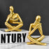 Jinkoozz Gold Reading Women Statue, Thinker Sculptures, Abstract Art Ornament, Modern Aesthetic Figurine Decoration