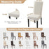 SearchI Jacquard Dining Room Chair Covers, Set of 6, Washable Parsons Chair Slipcover, Beige Floral