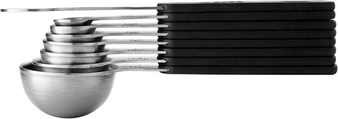 Spring Chef 8-Piece Stainless Steel Measuring Spoons Set with Leveler, Round Metal Teaspoon & Tablespoon
