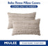 MIULEE Set of 2 Decorative Boho Throw Pillow Covers, Linen Striped Jacquard Pattern Cushion Covers, 12x20 Inch Beige