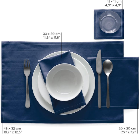 Cotton Cocktail Napkin, 4.5 x 4.5 in, Petrol Blue, 50 Units per Roll