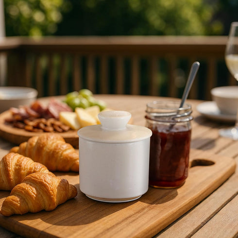 Countertop Beautiful Ceramic Butter Crock For Kitchen Premium Container with Water Seal is Perfect to Keep Your Butter