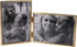 Double 4 by 6 Inch Metal Folding Picture Frames - 1 Landscape and 1 Portrait Style (Modern Gold)