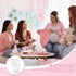 Don't Say Baby Shower Clothespin Game for Girl, Includes 8x11 Standing Sign, 60 Mini Pink Clothes Pins and Pacifiers