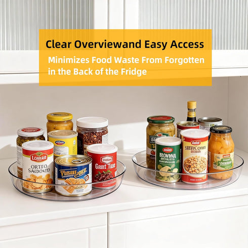 4 Pack 10 inch Countertop, 360-Degree Lazy Susan Turntable for Spice Organization | Clear BPA-Free Plastic Rotating