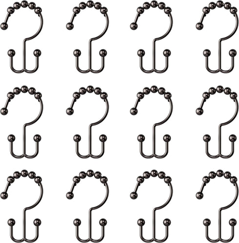 Zenna Home Metal Double Glide Shower Rings, Oil Rubbed Bronze – Set of 12 Heavy Duty, Rust-Resistant Rings