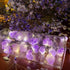 Genuine Amethyst Crystal Decorative Lights, Cute Fairy String Lights 10ft with 30 Natural Stones and Remote