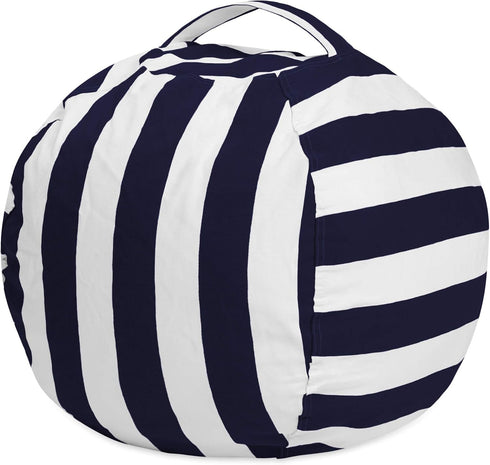 Posh Stuffable Kids Stuffed Animal Storage Bean Bag Chair Cover - Children's Toy Organizer, Medium 27" - Canvas Stripes