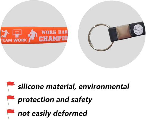 CupaPlay 24 PCS Basketball Keychains/Keyrings, Motivational Bulk for Teenagers, Basketball Party Favors