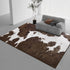 4x6 DweIke Cow Print Rugs for Living Room, Soft Brown Faux Animal Cowhide Area Rug, Washable Non-Slip Stain Resistant