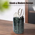 4 Inches Handcrafted Green Marble Tumbler Cup | Multi-Use Organizer for Pens, Makeup Brushes, Toothbrush | Home Office