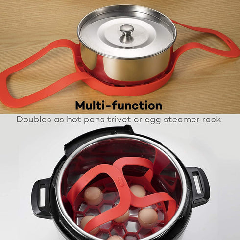 Goldlion Silicone Sling Lifter Accessories for Instant Pot 6 Qt and 8 Qt, Ninja Foodi, Red